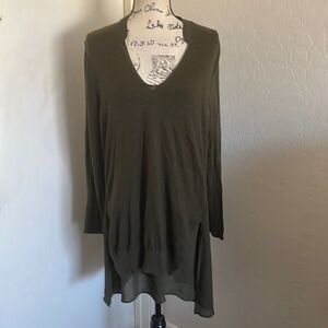 Soft Surroundings Green Hi-Lo Pullover Tunic Boho Casual Work